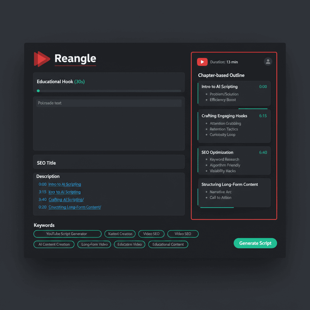 Generador de Guiones de Video de YouTube con Reangle